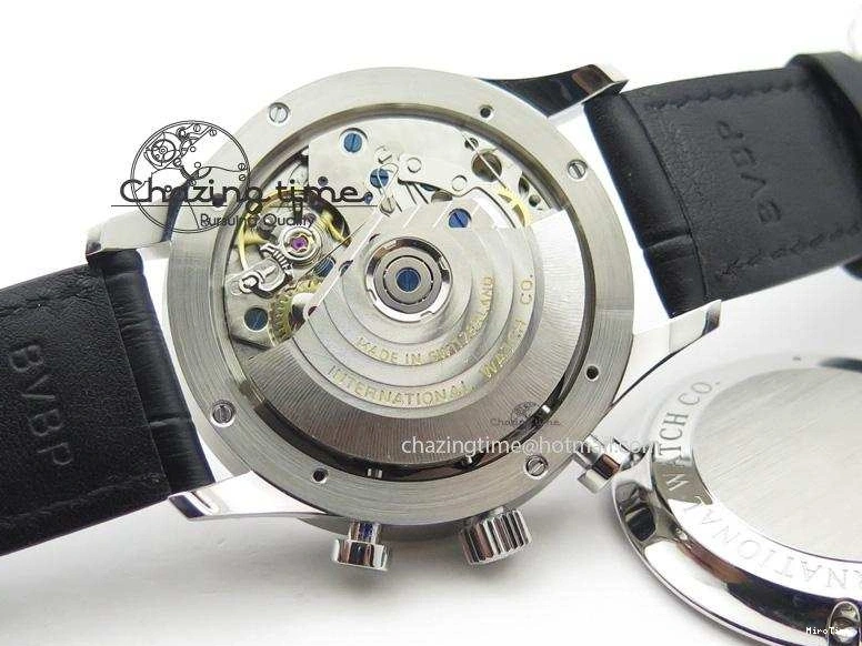 MIROTIME 0401 Casual Portuguese IW371405 ZF 1:1 Best Edition SS White Dial Silver Markers On Black Leather Strap A 7305